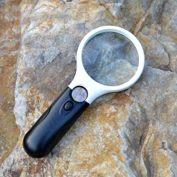 Handhållen Förstoringsglas Fickmikroskop Läsning Smycken Lupp LED 45x Förstorande