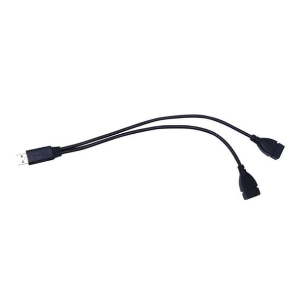 11,8 tommer USB 2.0 A han til dobbelt USB hun Y-splitterkabel til opladning og data