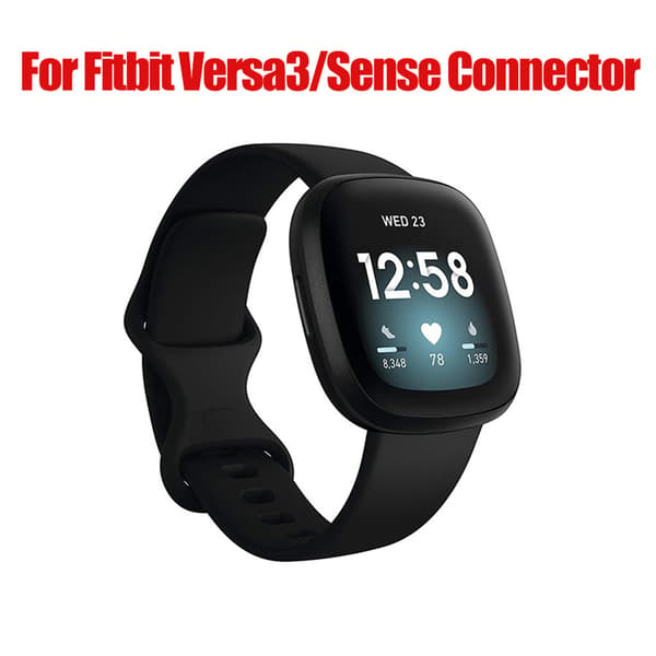 Til Fitbit Versa3/Sense Remforbindelse Urrem Metal Link Adapter Armbånd Black