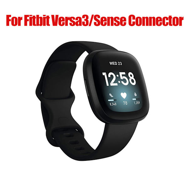 Til Fitbit Versa3/Sense Remforbindelse Urrem Metal Link Adapter Armbånd Silver
