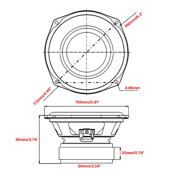 Kompakt och Bärbar 6 Tums Subwoofer Högtalare Upplev Rik Bas Magnetisk Högtalare Djup Bas Surroundljud Högtalare