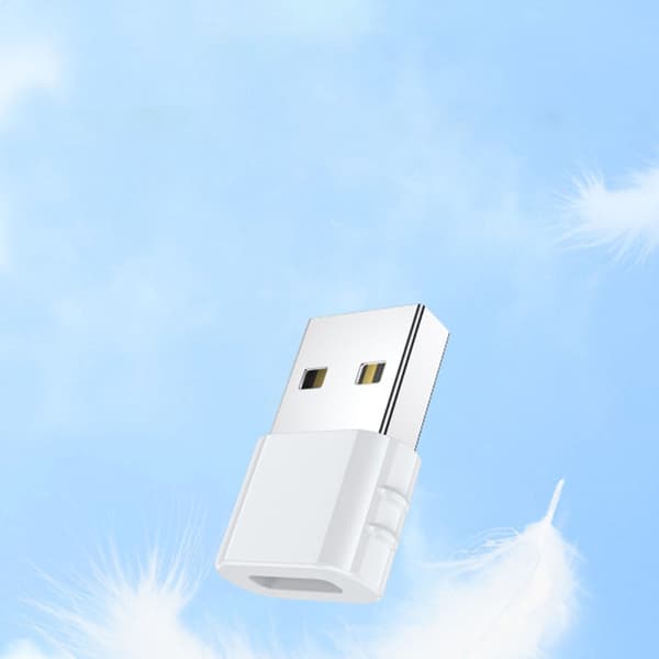 USB 2.0 Hane till Typ C Hona Kontakt Adapter Typ C Laddning Dataöverföring White