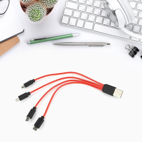 Micro USB Splitterkabel Multi Opladerkabel 4 i 1 Micro USB Opladerkabel Adapter Data Synkronisering Opladerkabel til Telefon