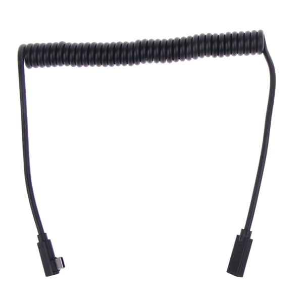 Spiral Type-C Förlängningskabel 90 Grader Hane till Hona usbC Kabel, Fjäderspiral