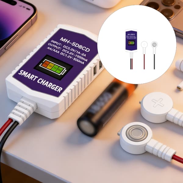 Intelligent digital skjermlading for 18650-batterier med magnetisk design