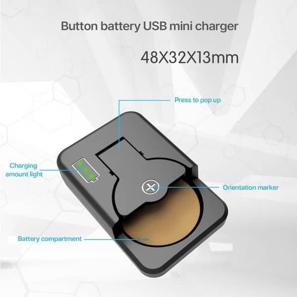 Multifunktionel Opladningsløsning til Knapcellebatterier Effektiv Opladerstyring Black