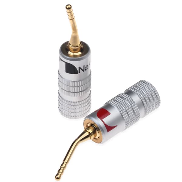 4 stk/sett lydjackplugg 2 mm gullbelagte bananplugger videohøyttalerpluggadapter