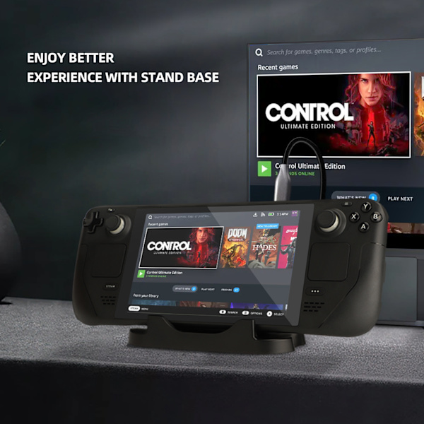 Spelkonsolhållare Dock Hyllor Display för Steam Deck Mobiltelefon Surfplatta