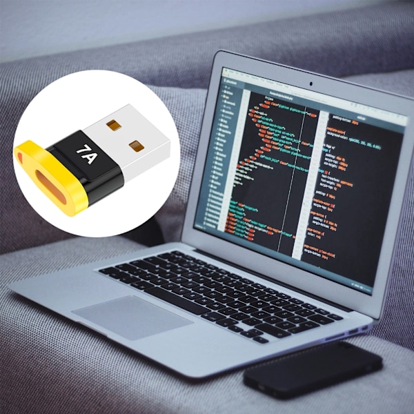 USB till USB C Adapter Höghastighetsladdningsomvandlare Dataöverföring för Telefoner Black
