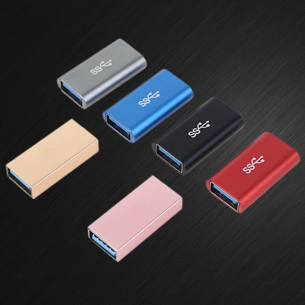 USB 3.0 Hun til Hun Forlængerkabel Kobling Konverter Til Tablets Bærbare Computere Grey