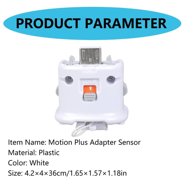 1 stk ekstern Motion Plus-adapter-sensor for U-fjernkontroll