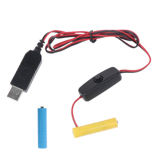 AAA Dummy Batteriadapter USB-strömkabel Ersätter 2 AAA-batterier för LED 2m