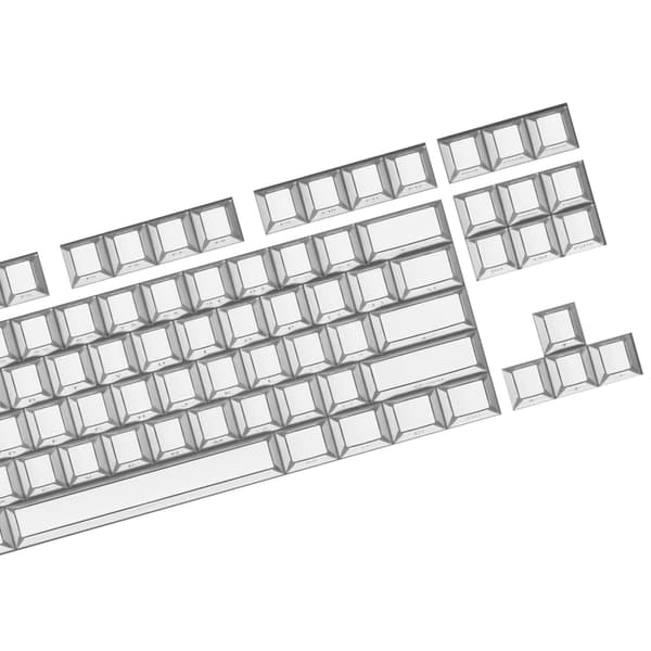 PBT Shadow Fold Keycaps med farvesublimeringstryk og Shine Through-effekt 97 taster White