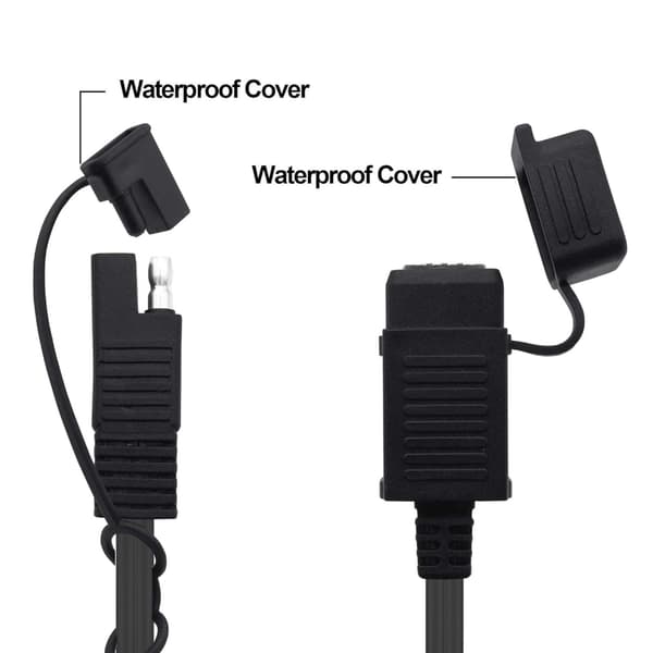 Motorcykel USB-opladere SAE til USB-strømkabel 5V/2A med vandtæt dæksel