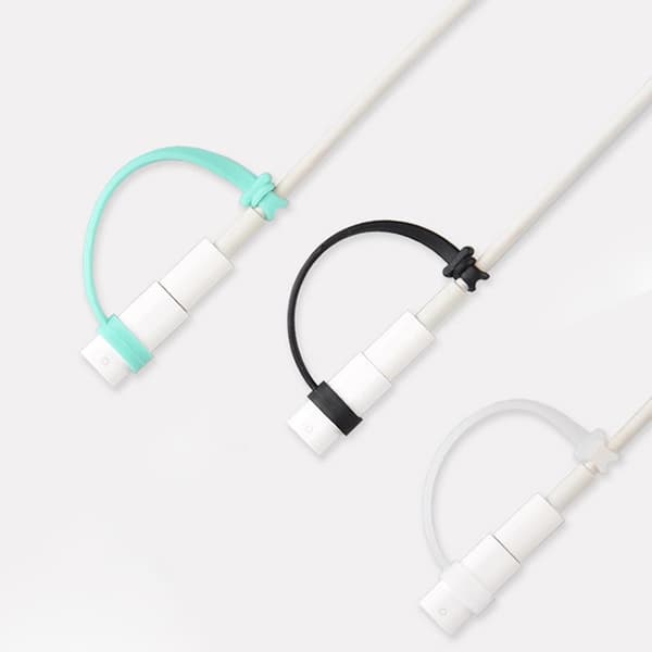 Anti-tabssilikonesnor til tabletpen, Microed USB og USB C-opladningsadaptere White