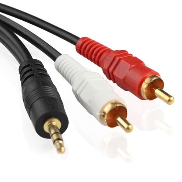 2RCA til 3,5 mm kabel, AUX til 2RCA hovedtelefon han til han adapter 1/8 til 2RCA lyd Y-ledning til smartphones, MP3, tablets 3m