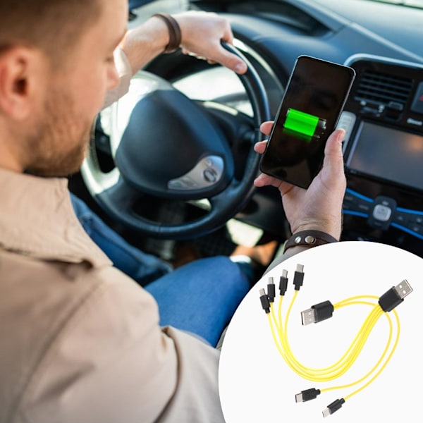 Effektiv laddningslösning för flera enheter Hane USB till Hane Typ C Snabbladdningssladd Strömkabel Snabbladdningskabel One for two