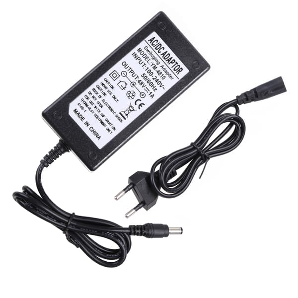 48V for DC/AC Adapter Bryter Strømforsyning Lader 5.5x2.1-2.5 Kontakt Transformator EU 2A