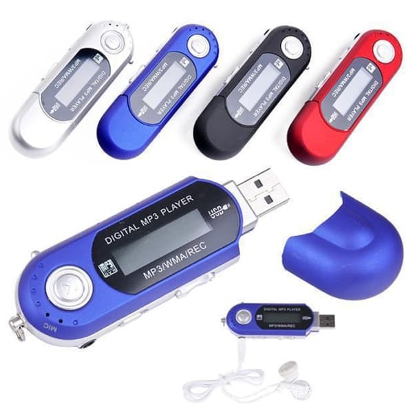 Bærbar MP3-musikafspiller med direkte USB-forbindelse og understøttelse af ekstern hukommelse Blue