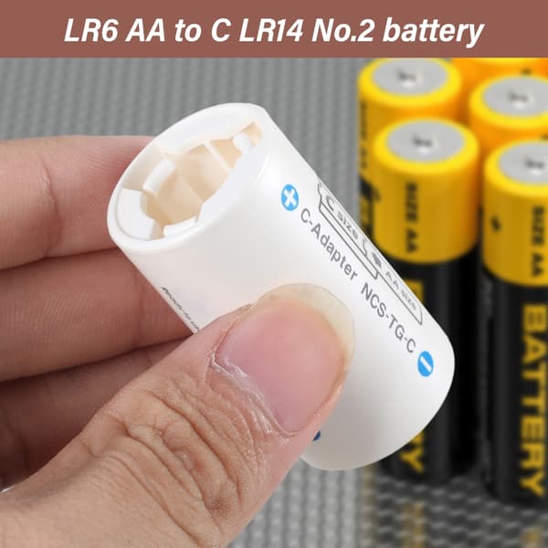 Flerbruks LR6 AA til LR14 C Batteriadapter, Transformer dine LR6 Batterier Forbedrer Enhetskompatibilitet