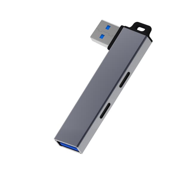 Bærbar USB3.0 Hub USB3.0 til Type C og Dobbelt USB-port Hub USB3.0 til USB-adapter med stærk kompatibilitet til bærbare computere Grey