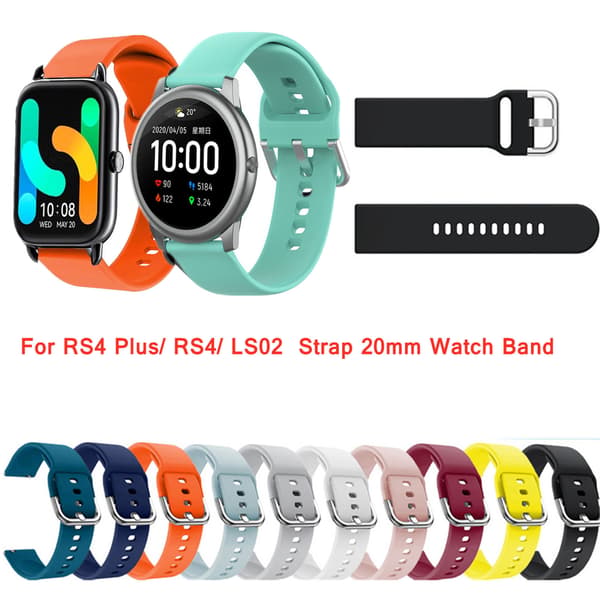 Silikone Sportsrem til HaylouRS4 Plus/RS4/LS02 Justerbart Armbånd Black