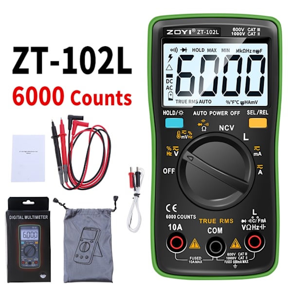 Pålitlig induktansmätare Automatisk 60H-mätning Anti-buring Multimeter ABS standard 60H inductance sensor