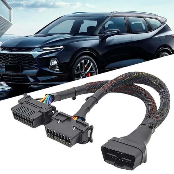 Forlengelseskabel OBDII Forlengelse Y Flat Splitter Ledningsadapter