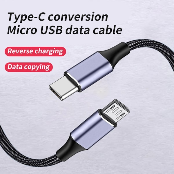 USB C till USB 5-stiftskabel Typ C Nylonflätad tråd 2.4A Snabbladdning & 480 Mbps Datakabel för surfplattor telefoner