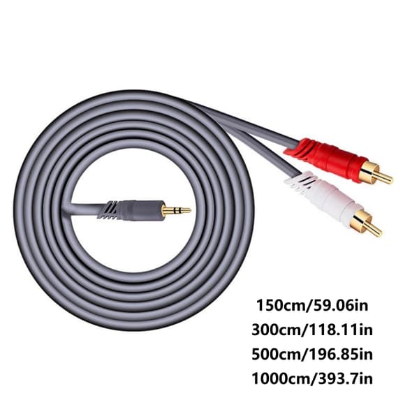 Anti-interferenskabel 3,5 mm til 2RCA lydkabel for klar lydkvalitet for audiofile 10m