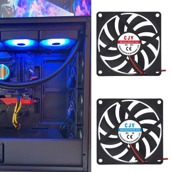 Stille PC-vifte Stille PC-vifte for datamaskin PC-kabinett GPU CPU-kjøleradiator null - 24V