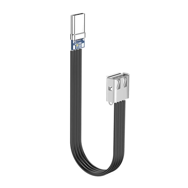 USB C - USB 2.0 -sovitin USB-sovitin OTG-kaapeli USB C -uros - USB-naaras OTG 5cm Bend up down bare