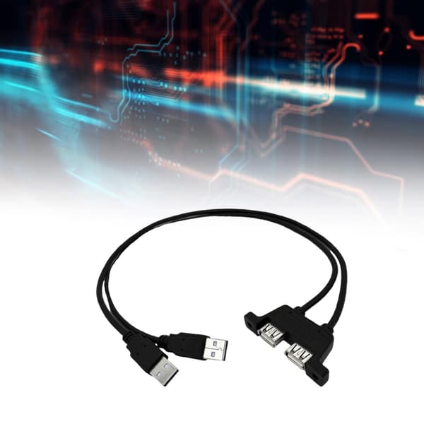 Dobbel USB 2.0 hann til hunn ladeforlengelseskabel møbler sofa elektrisk 0.5m