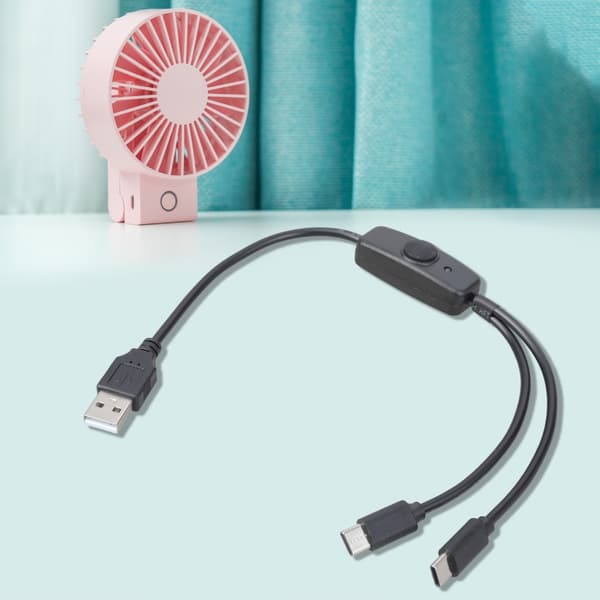 Multi Ladekabel Multi USB Kabel USB Ladekabel Universal 2 i 1 Multi Lader Kabel Adapter med Brytere