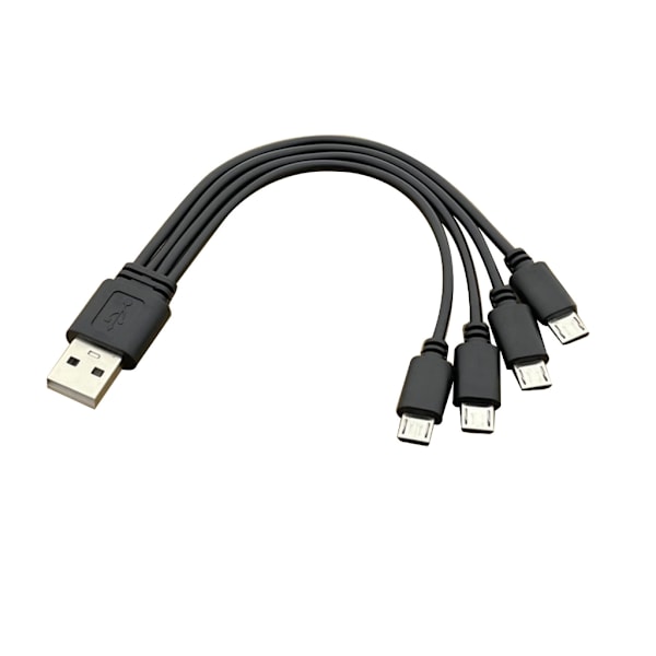 Portabel 4-vägs Micro USB Laddningskabel Multi Laddningskabel Splitterkabel White 1.5m