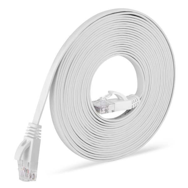 Ethernetkabel Cat6 Lan-kabel CAT6 RJ45 Nettverkskabel Patchkabel for bærbar PC White 2m