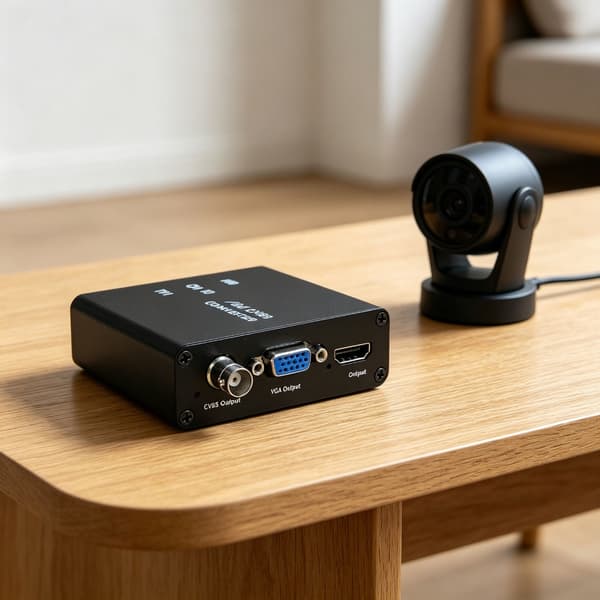 Sikkerhedsvideokonverter Traditionel til Digital Visuel Link VGA BNC-forbindelse