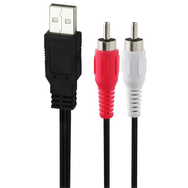 USB Han til 2RCA Video Converter Kabel Adapter Ledning Egnet til TV PC Lydoverførsel
