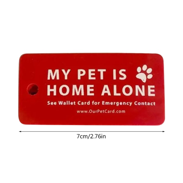 Mina husdjur är hemma Pet Alone Varning Nyckeletiketter Nyckelring Nödkontakt plånbokskort