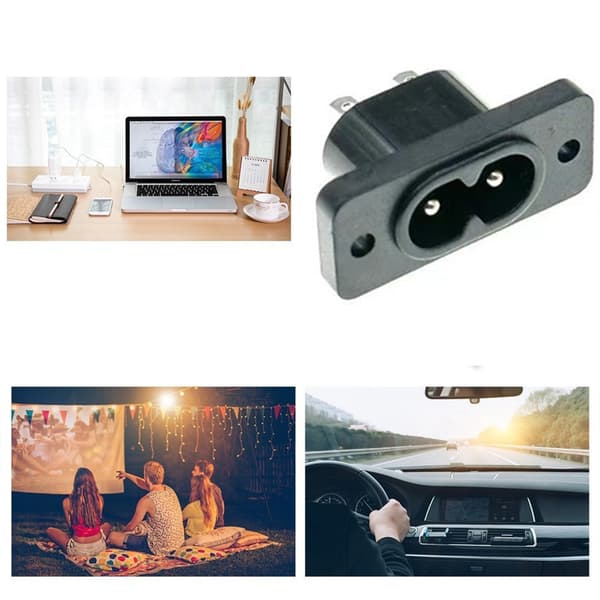 Brukervennlig C8 Panelmontert Pluggadapter Sikrer Enkel Strømdrift og Sikkerhetsstrømkontakter Erstatning 8 digit small plug