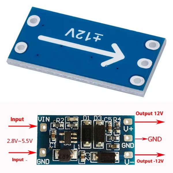 Boost-omformermodul DC2.8V~5.5V til ±12V 50MA for 18650 Litiumsbatteri 3pc