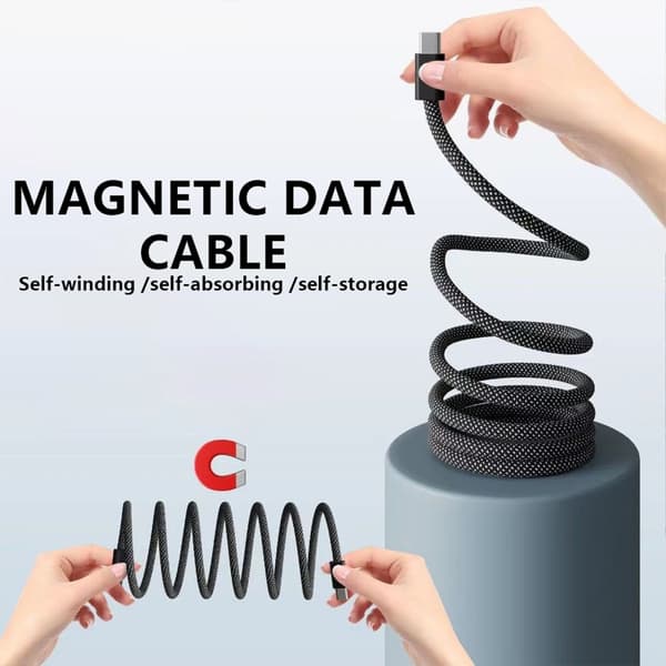 Magnetisk Dubbel Typ C till Typ C Adapterkabel PD100W Snabbladdningskapacitet 1 m
