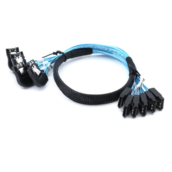 Premium SAS4.0 6SATA - 6SATA 7PIN -datakaapeli SSD-liitäntöihin 50cm