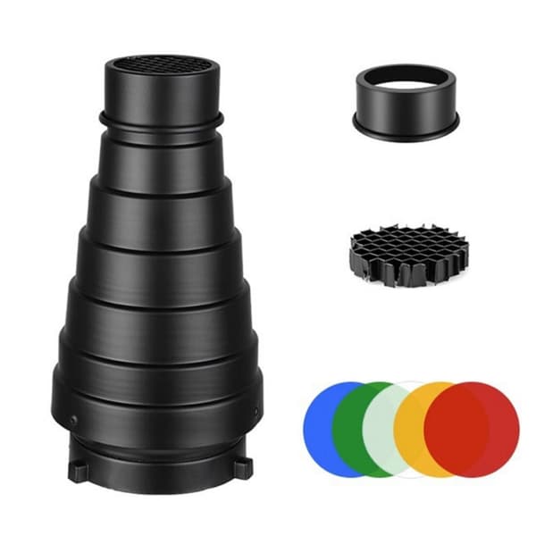 Fotograferingslysmodifikator Aluminium Konisk Snoot Kit til Studio og Udendørs Brug Til Bowens Mount large size