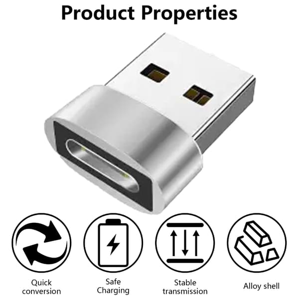 Han til Hun Konverteringsadapter Understøtter Opladning USB til Type C Gold