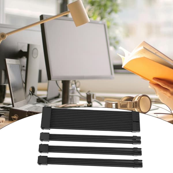 Strömkabel 18AWG Strömförlängningskabelset 1x24Pin/1x4+4 CPU/2x6+2P GPU Black