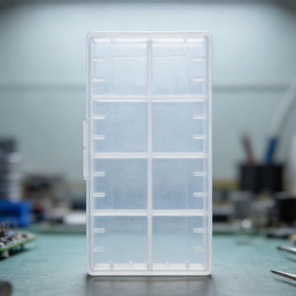Bærbar batterioppbevaringsboks for 18650 /26650 celler, etuiholder med klart lokk og solid konstruksjon null - 2 sections 18650