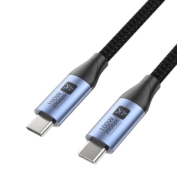 USB C til USB C 3.2 Gen 2 fuldfunktionskabel hurtigopladningsdatakabel til telefoner 2m