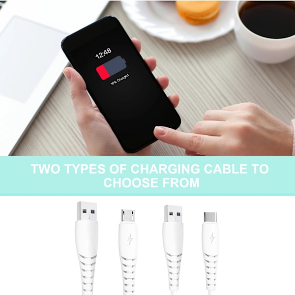 0,9 m/2 m USB 5Pin/USB C Kabel Snabbladdningssladd Datakabel Förlängningssladd Micro USB 1m