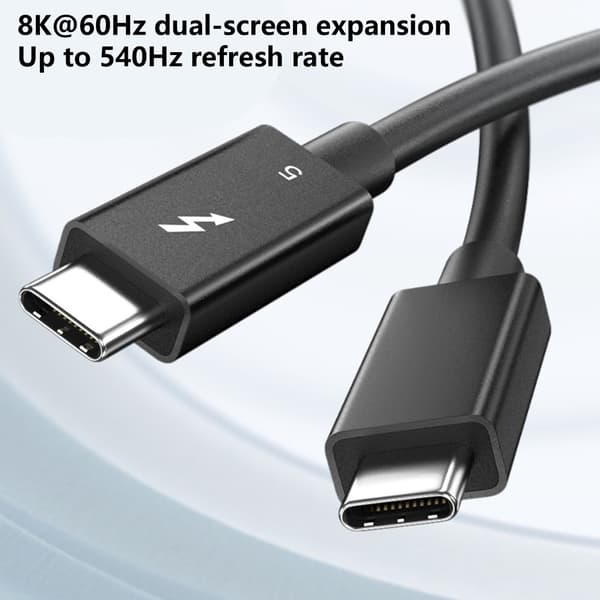 Thunderbolt5 Datakabel 120Gbps Snabb Dataöverföring Stöder 8K 60Hz Dubbelskärm 1m